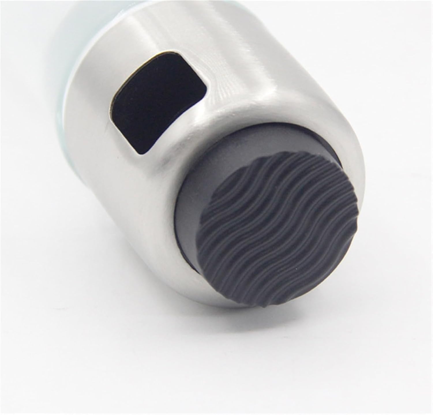 Wiederverwendbare Ölflasche Küche, Olivenölspender Sprühflasche geeignet für Kochen Heißluftfritteuse Grillen Salat Backen, 300ml, Silver, 180ml
