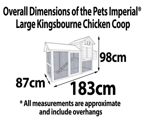 Pets Imperial® Kingsbourne Hühnerstall mit Auslauf - Grau - Hühnerhaus mit aufklappbarem Dach - 183 cm (B) x 98 cm (T) x… – Bild 6