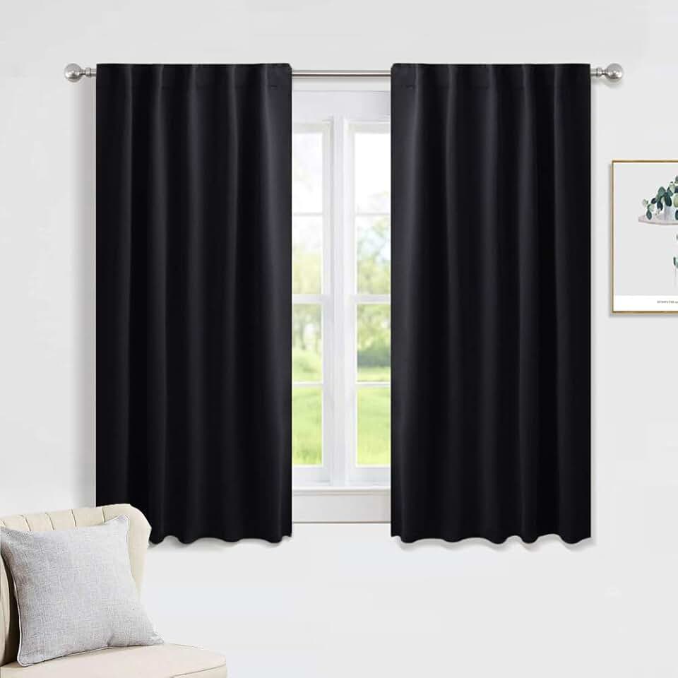 short blackout curtains for bedroom