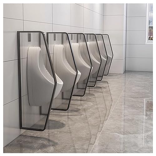 Mampara protectora negra para urinario panel divisor de pared modular para aseos 6