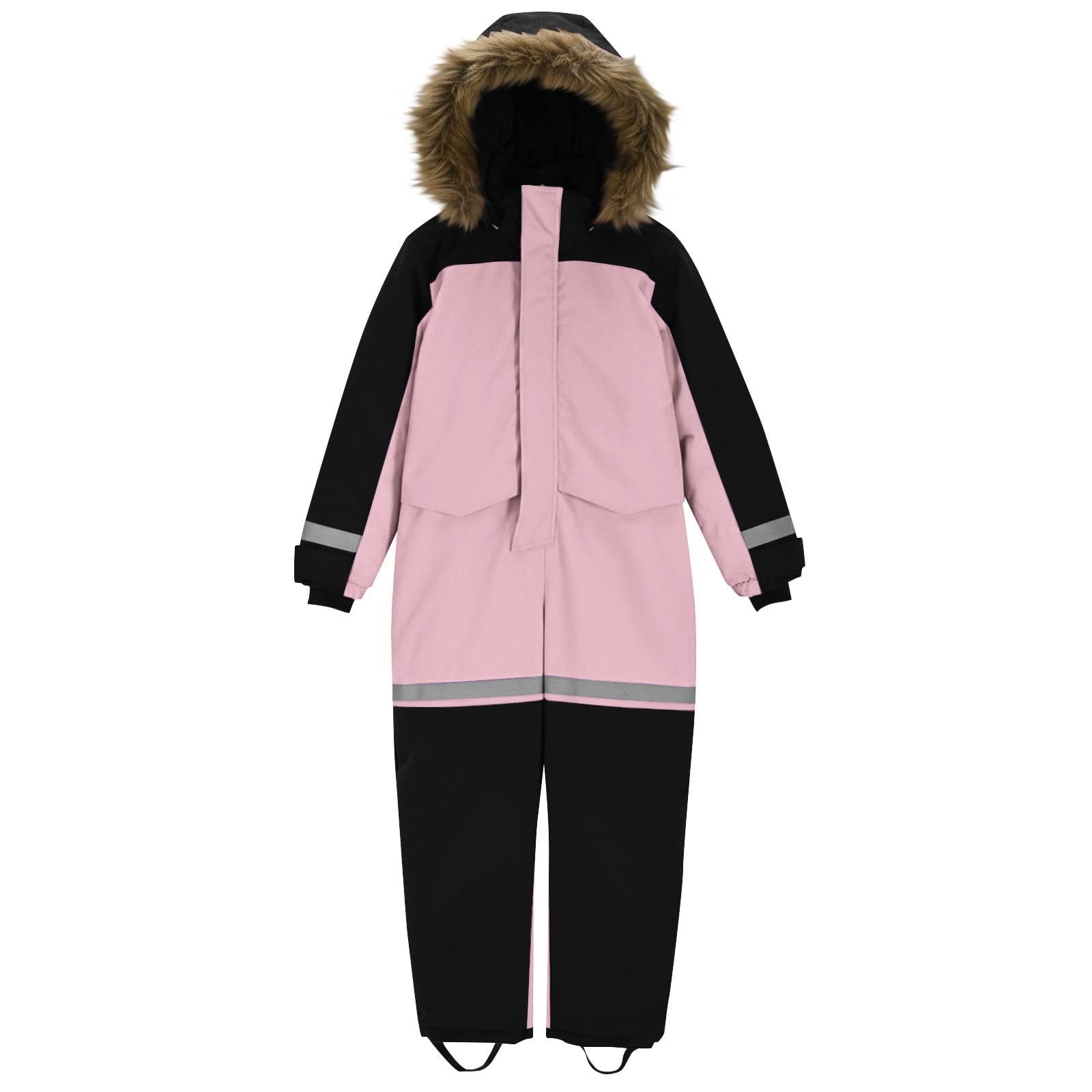 Generisch Mono de esquí unisex para niños, con capucha, traje de nieve, impermeable, transpirable, traje de esquí engrosado, cálido al aire libre, mono de lluvia, mono de nieve de una pieza, traje de
