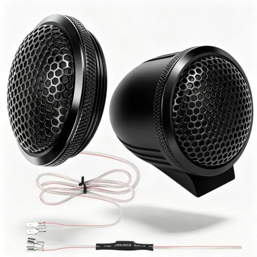 Image of Upgraded 1-Inch Car Tweeters - 240W Neodymium Silk Dome High-Frequency Super Tweeters with Built-in Crossover & Bass Blocker - 4-Ohm, Flush /Surface Mount Kit for Crisp Highs - Easy Install Black