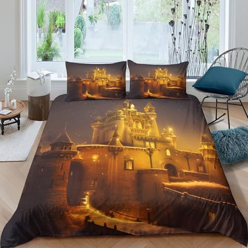Housse de couette microfibre résistante 220x240 cm imprimé 3D fermeture éclair