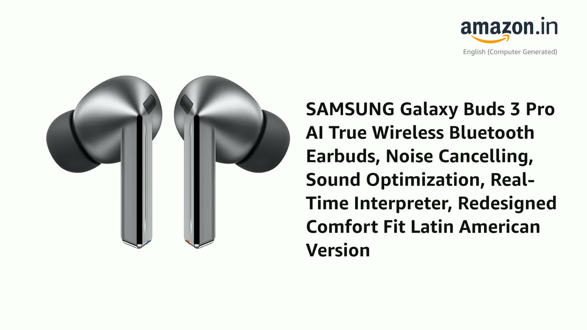 SAMSUNG Galaxy Buds 3 Pro AI True Wireless Bluetooth Earbuds