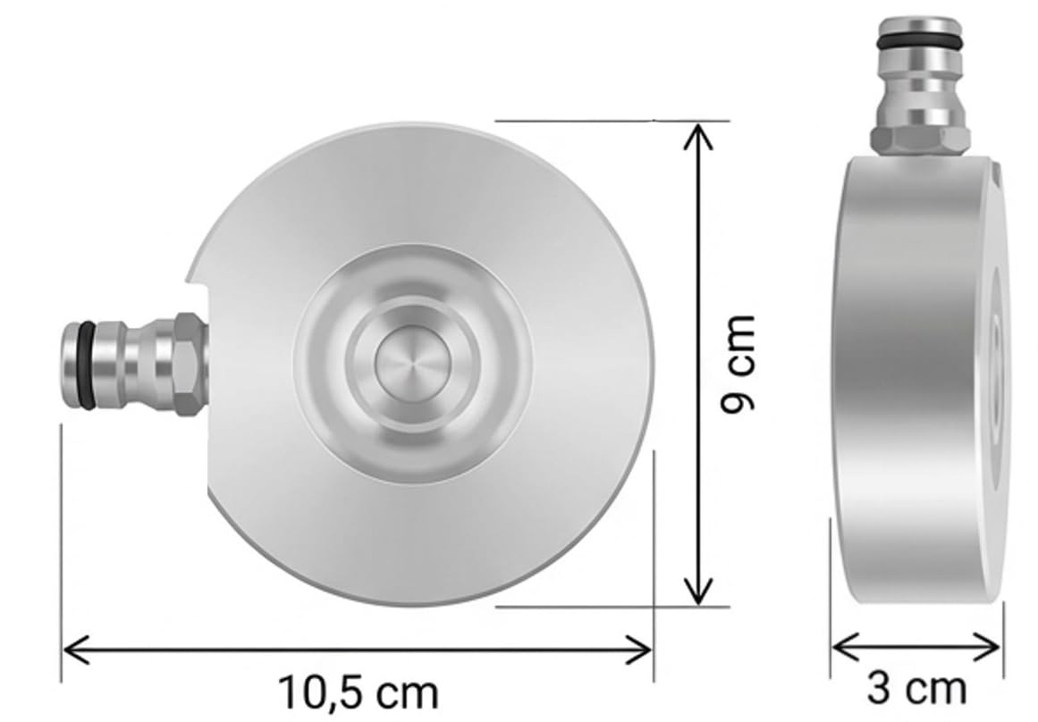 Aspersor de césped, tipo aspersor de suelo, fabricado en Alemania, de aluminio macizo