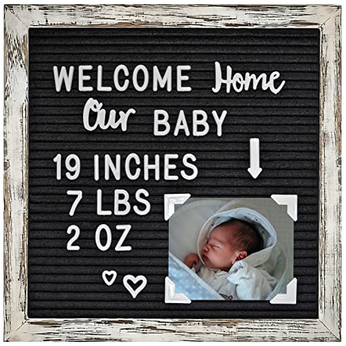 Image of Felt Letter Board with Letters and Numbers 10x10 Inch for Back to School, Classroom Decor, Baby Announcement Sign, First Day of School Board, Wifi Password