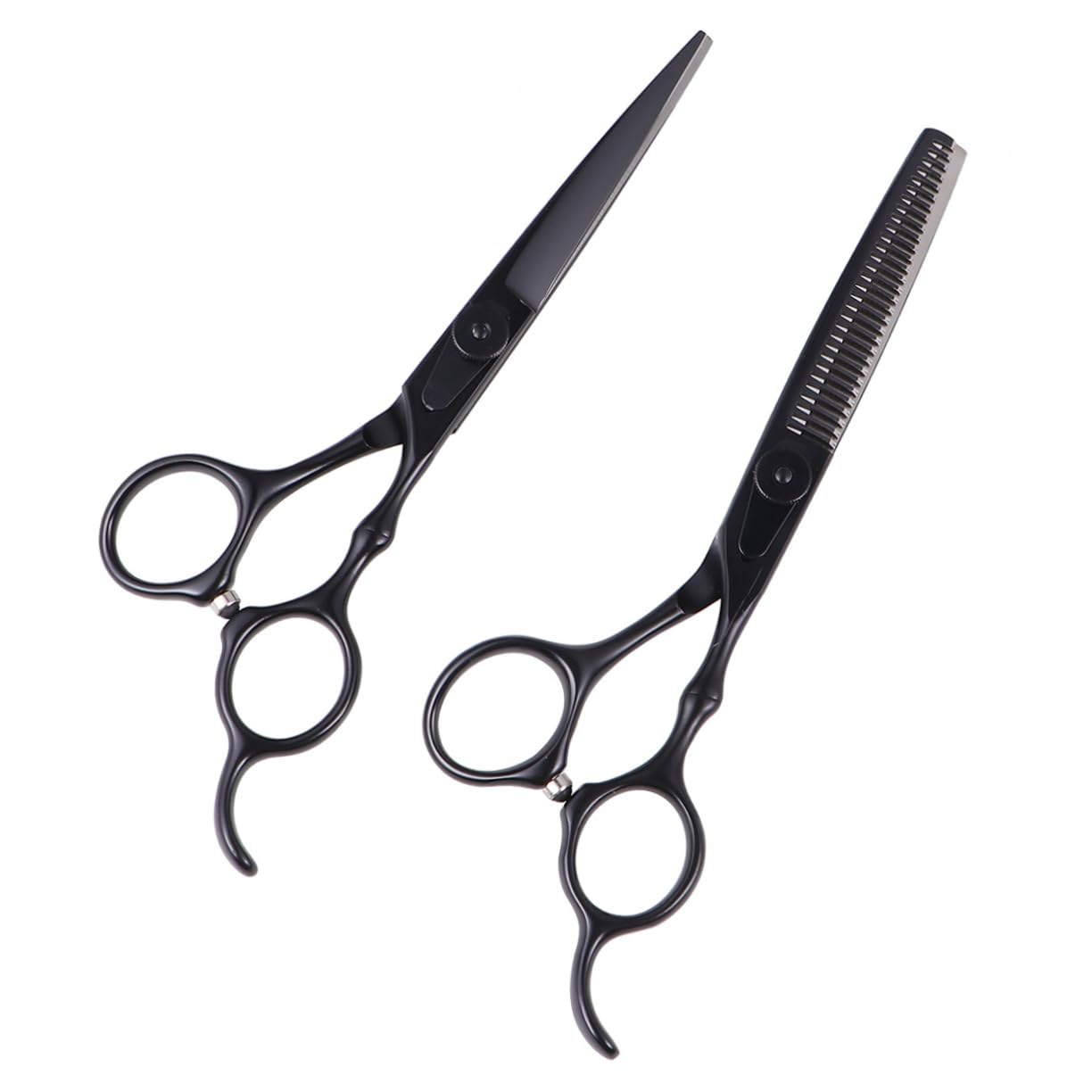 Set Forbici per Chioma Professionali in Acciaio Inox Nero, 2 Pezzi
