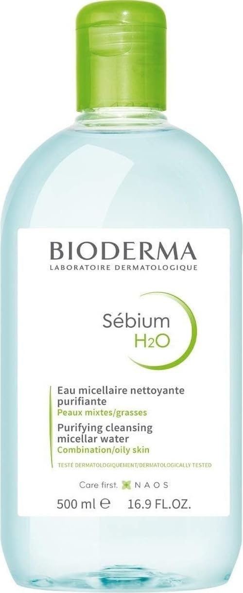 Bioderma Sébium H2O - Micellar Water - Facial Cleanser and Makeup Remover - Face Cleanser for Combination to Oily Skin