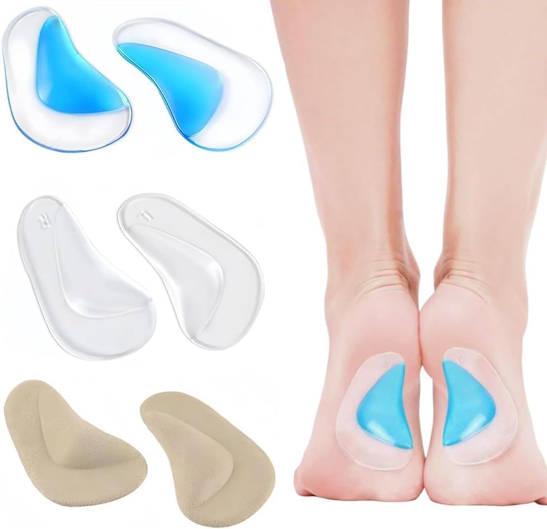 XENQITO 3 Pares De Plantillas De Soporte De Arco De Gel, Plantillas OrtopéDicas De Silicona Para Pies OrtopéDicos De Soporte De Arco Para Fascitis Plantar De Gel Almohadillas De CojíN - 1