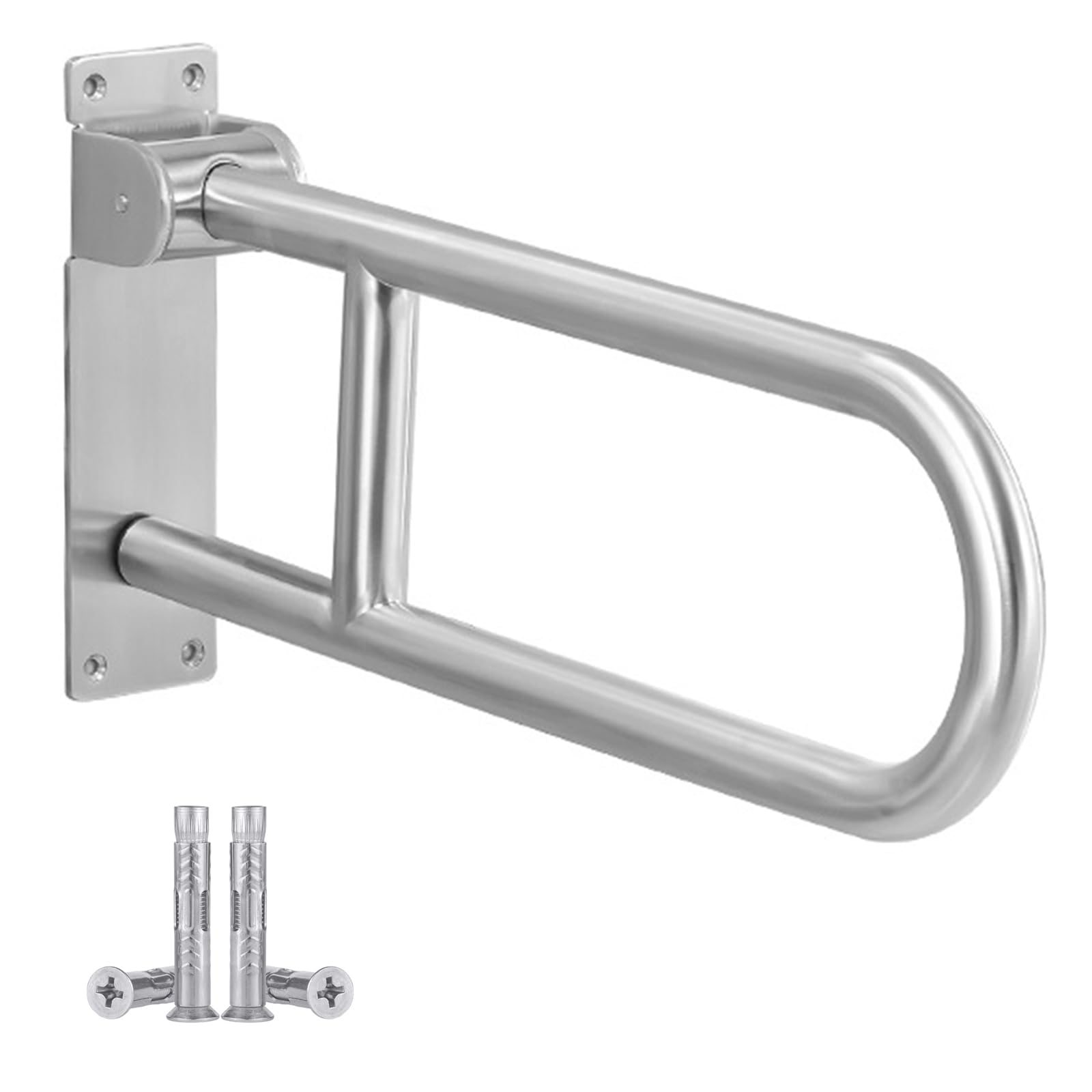 Maniglione Bagno Disabili 60cm, Maniglia Doccia Anziani, di Sostegno Ribaltabile, Barra di Sicurezza Supporta 300-350kg