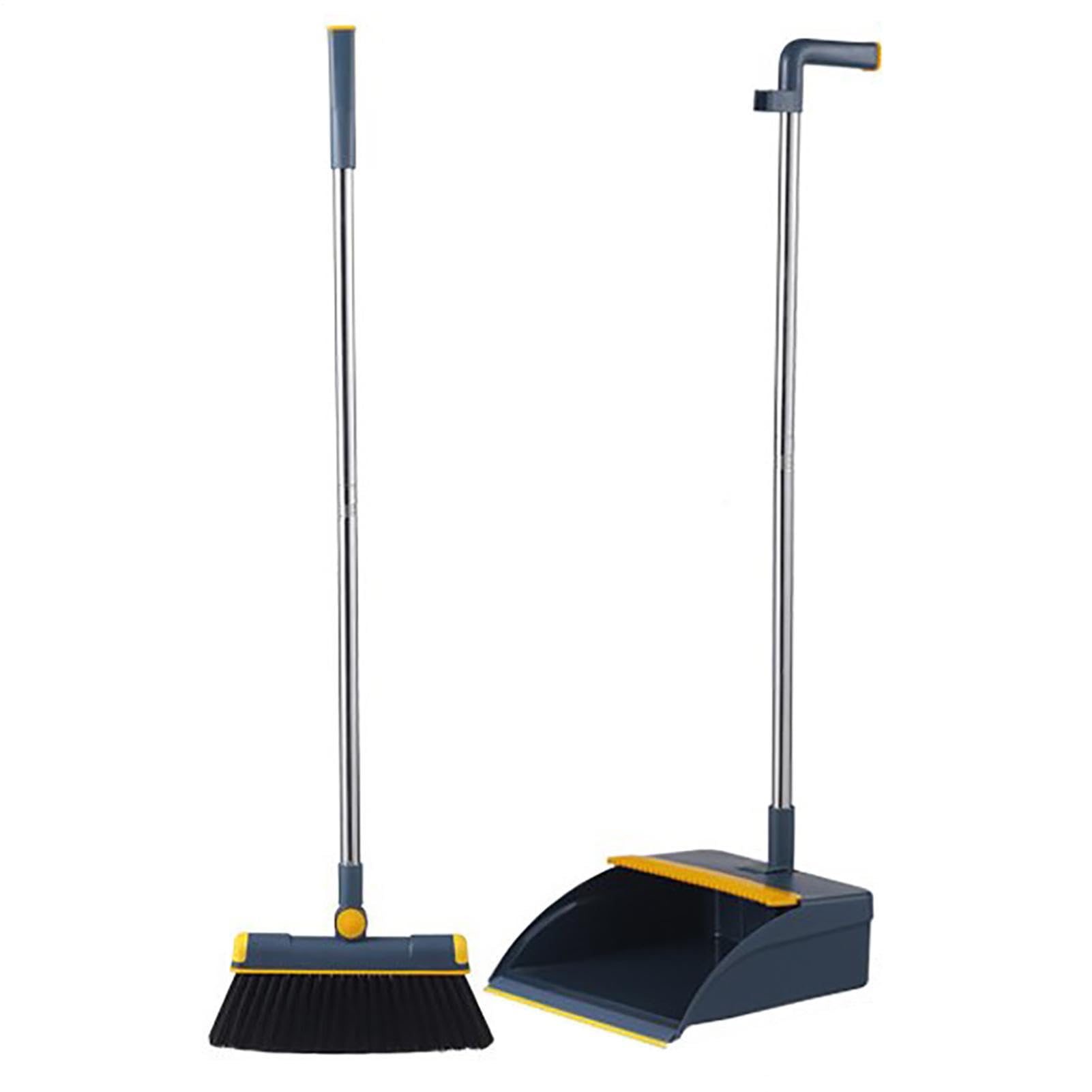 Juego De Tapicería De Acero Largo - Escoba De Barredora Vertical, Juego De Limpieza Interior Y Exterior, Tapón Con Capacidad, Peinados, Cerdas Rectas | Barredora De Suelo Del Hogar Para La Cocina