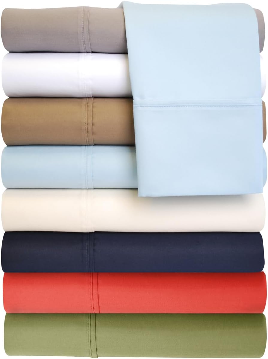 Superior Cotton-Blend 2-Piece Solid Pillowcases - King, Coral