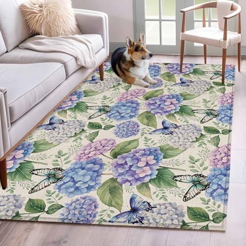 Tapete decorativo floral 3'x5' lavable para interior y exterior miniatura 3