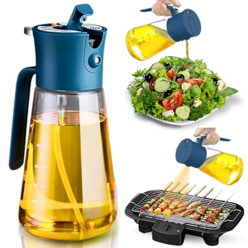 Image of 23oz 2-in-1 Oil Dispenser and Sprayer for Kitchen - Glass Bottle With Pour and Spray Functions for Olive Oil
