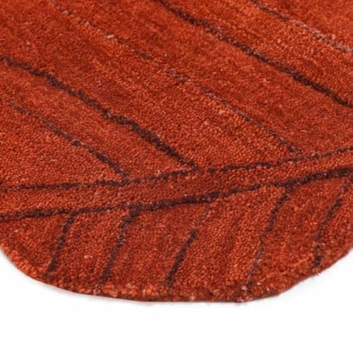Image of Sifa Carpet Crafted with Care: Premium Hand-Made Wool Carpets Irregular ShapedHand - Tufted Area Rugs for Your Living Room Rust Color Size 3X5 feet (90X150cm)