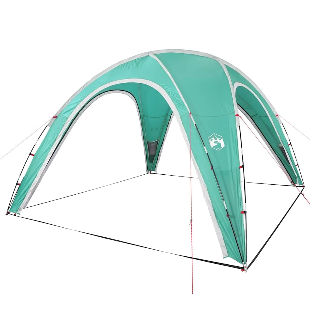 Carpa para fiestas de 360 x 360 x 219 cm en blanco, gran cenador para jardín con paredes de malla y 4 entradas con cremallera, carpa móvil para eventos con varillas de fibra de vidrio y bolsa