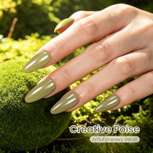 Image of Beetles Green Gel Polish - Mossy Bud 15ML /0.51Fl Oz, Olive Green Gel Nail Polish, Color-Matched Bottle, Soak-Off UV LED, Long-Lasting Holiday & Fall Nails Art for DIY Beginners & Salon Pros