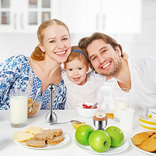 14 Pieces Egg Cup Set Egg Topper Boiled Egg Holder Stainless Steel Egg Opener Egg Spoon For Kitchen Tool #TOP6