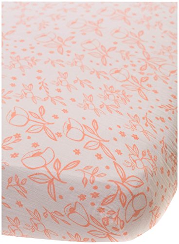 Image of Little Unicorn Cotton Muslin Fitted Sheet - Garden Rose