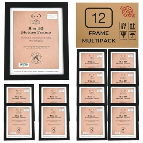 Pack of 12 Black 8x10 Photo Frames Cover
