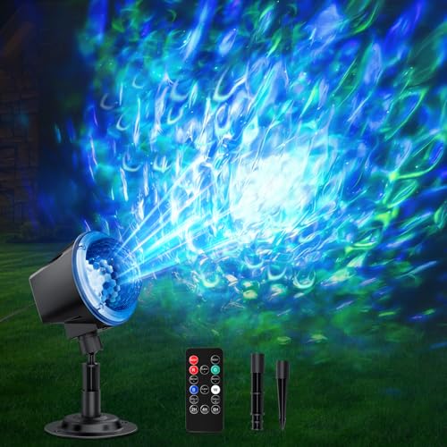 Ocean Wave Projector Light Outdoor, 15 Colors Water Ripple Lights