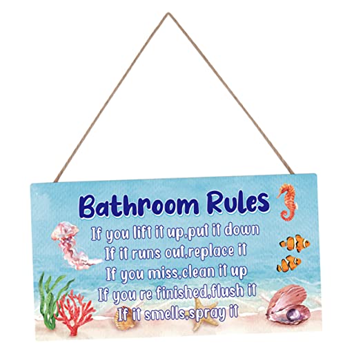 Ciieeo Cartello Legno Per Bagno Targa Decorativa Per Toilette Segnale Identificativo Per Wc Appendibile Per Casa e Luoghi Pubblici