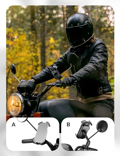 Image of ROCKBROS Motorcycle Phone Mount, Motorcycle Phones Holder with Security Lock, Shockproof Phone Holder for Motorcycles, Adjustable Motorcycles Phone Holder Mount, Suitable for 4.7 inch-6.8 inch Phone