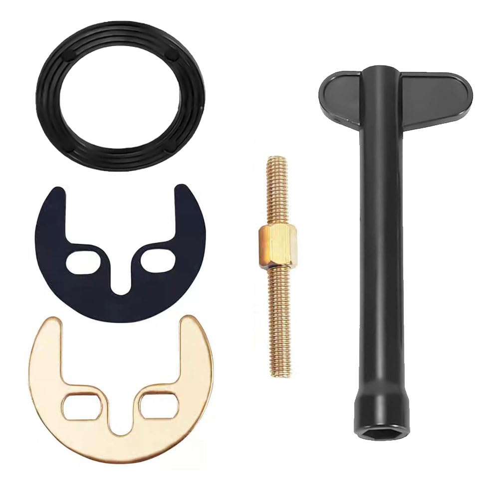 Grifo monomando | Juego de reparación de 5 piezas con pieza negra en forma de herradura, pieza de cobre, arandela, tornillo de montaje y casquillo para una instalación segura del grifo