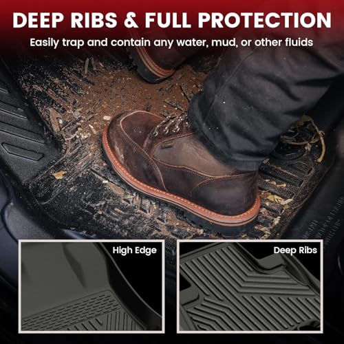 Image of LASFIT Floor Mats for Toyota 4Runner 2013-2024 (Only for 7 Seats) All Weather Custom Fit Floor Liner for Toyota 4 Runner TPE Mats Front&Rear 3 Row Car Mats, Black