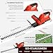 Akku Heckenschere Profi Hecken 21V, Elektro Heckenschere mit akku, 51cm Schnittlänge, 17mm Zahnabstand Dual Schnittklingen, Akku Grasschere Strauchschere für Hohe Hecken