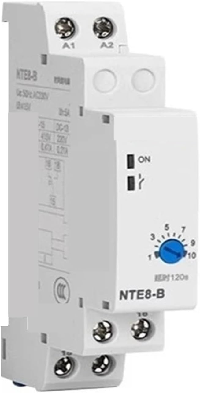 NTE8-A NTE8-B NTE8 Time Delay Relay Control Off Power On 5S 10S 120S 480S AC220V DC24V Din Rail Digital Timer(220V AC,NTE8-B 0.1-5S)