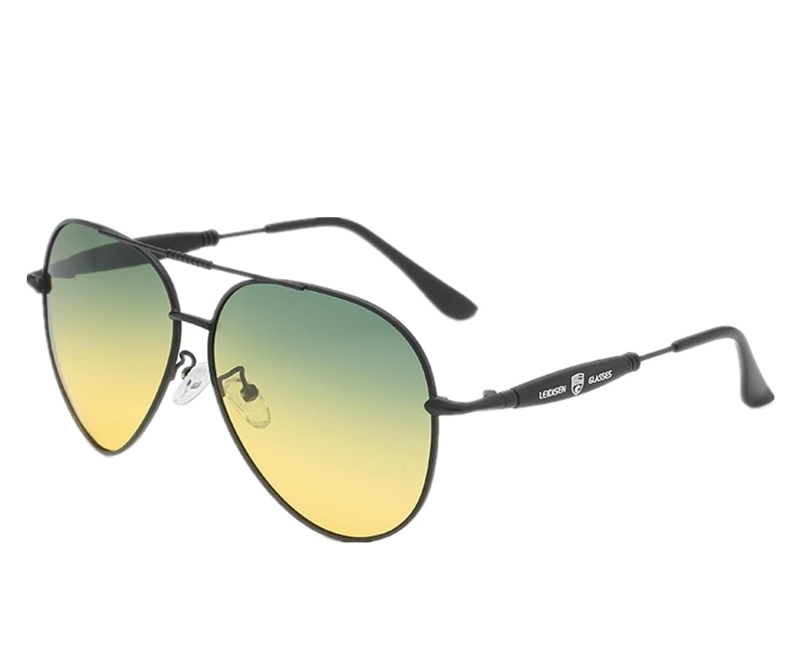 WIVKS Night Vision Glasses, Anti-Glare Polarized Sports UV400 Yellow Rainy Safety Sunglasses for Men Driving Fishing Golf (Black)