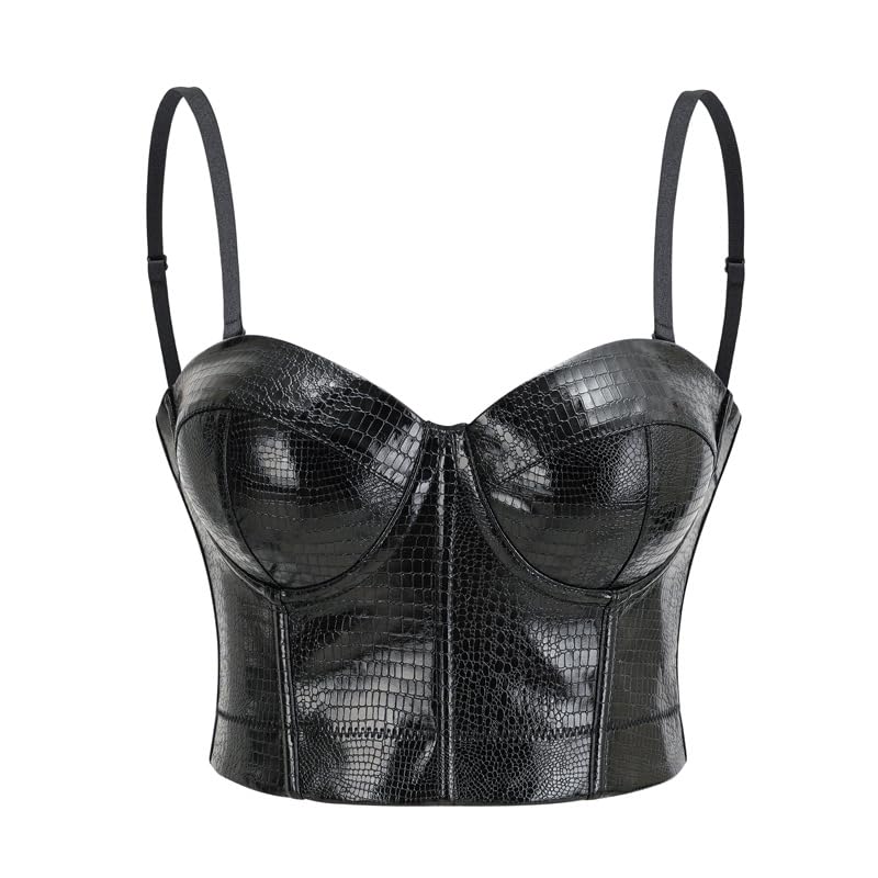 Corset en cuir PVC pour femme au style gothique chic et finitions haut de gamme