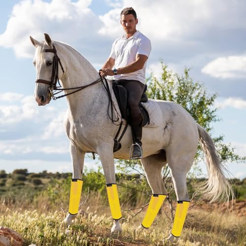 Image of FOXLVDA Horse Fly Boots (Set of 4) - Comfortable Horse Wraps | with Mesh & Metal Support Bars to Reduce Stomping and Leg Fatigue, for Ponies under 14.2hh, Medium
