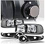 M-AUTO Black Headlights Assembly w/PRE-ASSEMBLED 6000K LED BULBS Compatible with 01 GMC Sierra C3 / 02-06 Sierra 1500 Denali / 07 Sierra 1500 Denali Classic / 01-06 Yukon Denali, Yukon Xl 1500 Denali