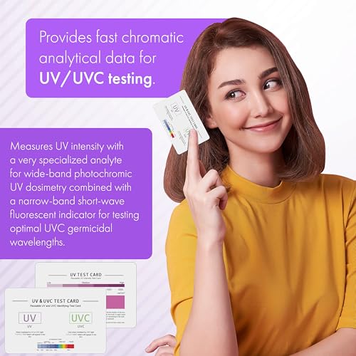 Image of SaiTech IT | UV & UVC Test Card & UV Intensity Test Card | 3-in-1 UV Test Card | UVA & UVC Light Identifying Card | UV Bulb & LED Intensity Reading Card | UV Dosage Indicator Card | UVB Tester