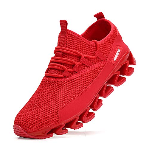 SKDOIUL Boys Sneakers Size 6.5 mesh Breathable Comfort Men Fashion Running Shoes Sport Athletic Walking Shoes Man Runner Jogging Shoes Casual Tennis Trainers Youth All red