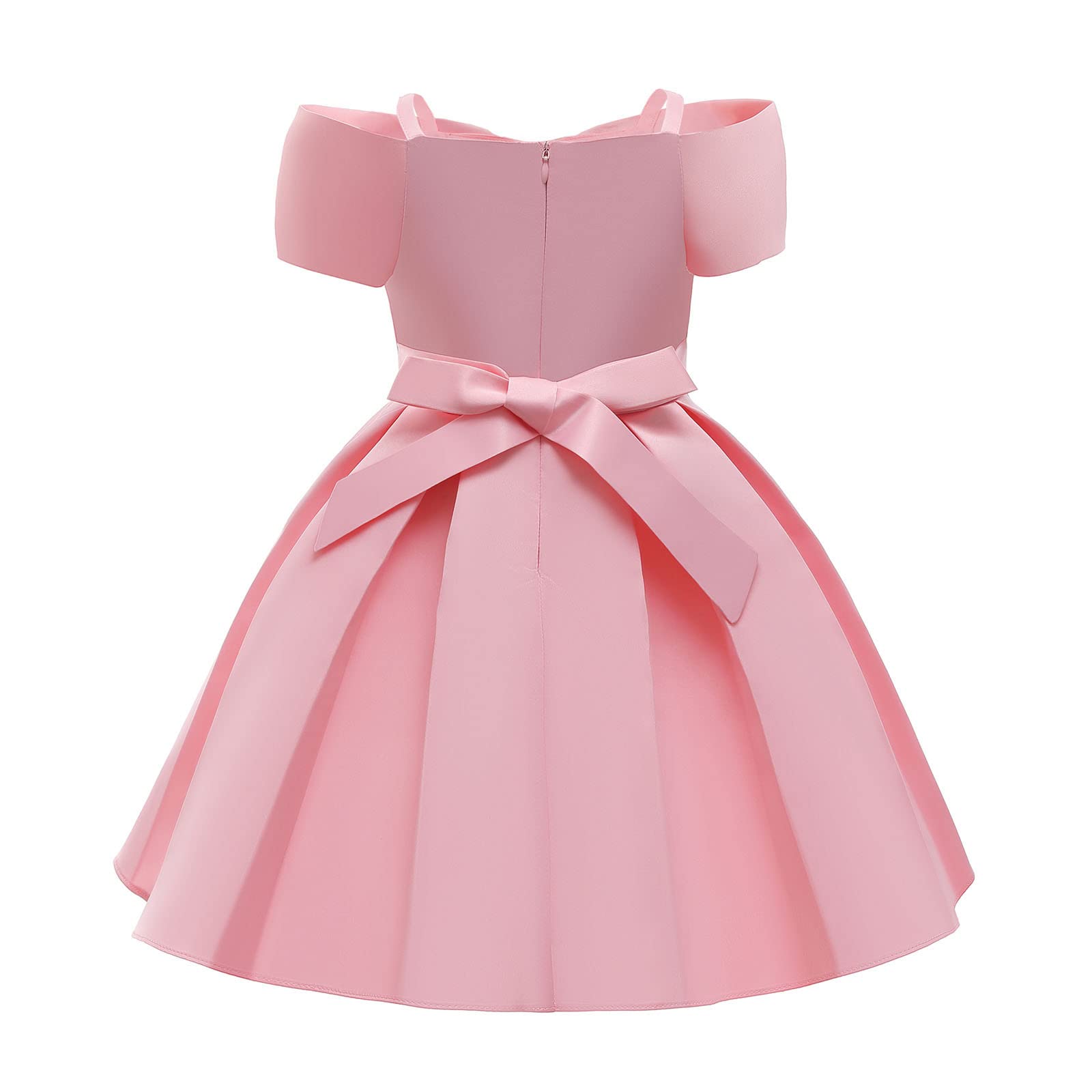Kleid Mädchen Midikleid Einfarbig Tüllrock Elegant Festlicheskleid Mädchenkleid Sommerkleid Kurzärmel Kleid Freizeitkleid Bogen Dress Tüllkleider Kurzarm Kinderkleider Festliche Kleider 3-10 Jahre