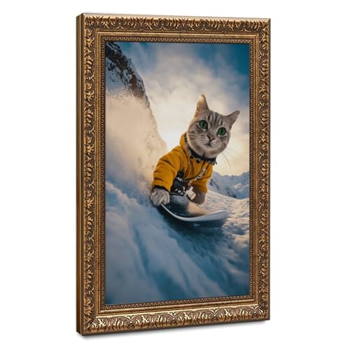 Poster chat snowboard mnyuein pour déco murale chambre ado