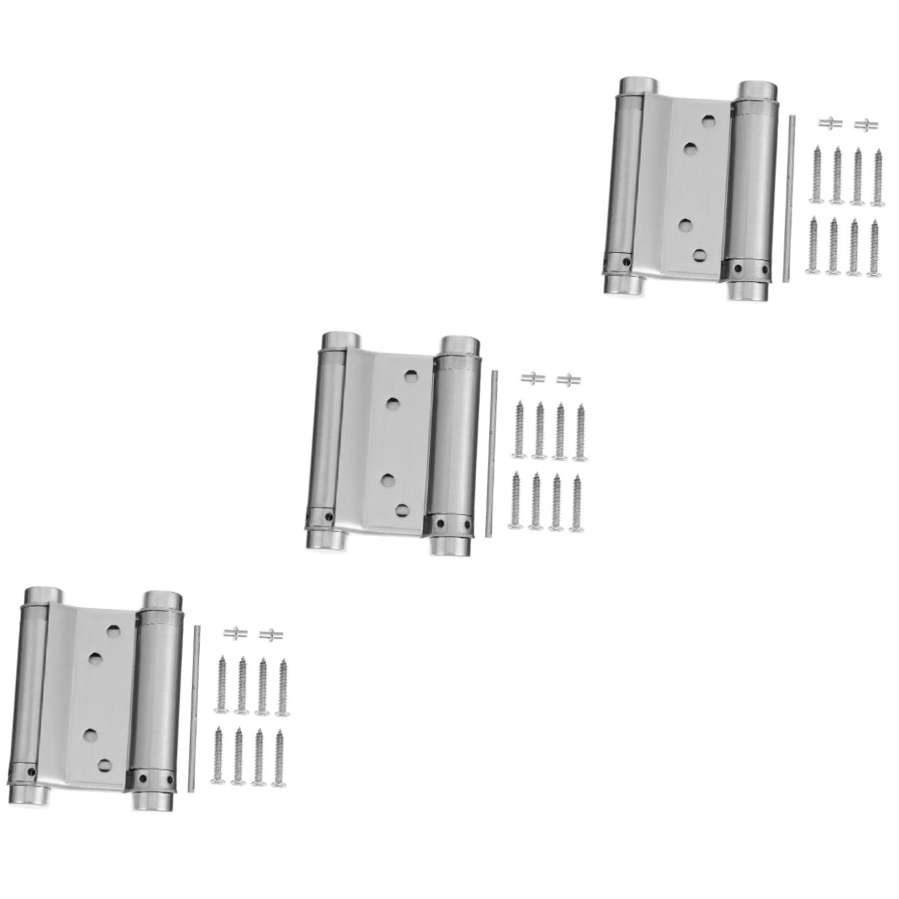 3 Pcs Two-Way Hinge Spring Door Hinge Stainless Steel Hinges Hinges for Kitchen Cabinets Door Rebounding Hinge Double Swing Door Hinge Dual Action Hinge Adjustable Door Hinge Fold