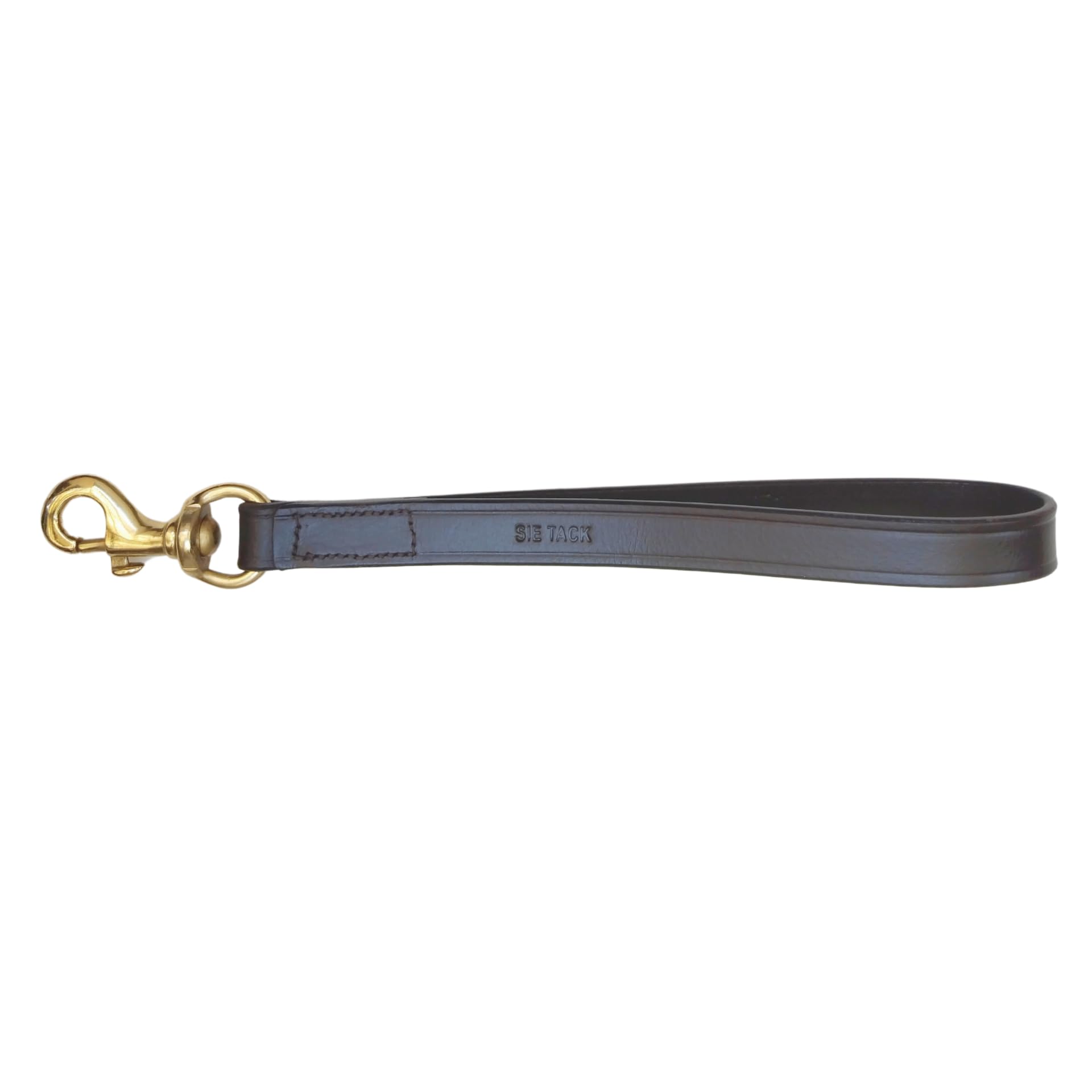 SIE Equestrian Leather Short Traffic Dog Leash 12" (Havana)