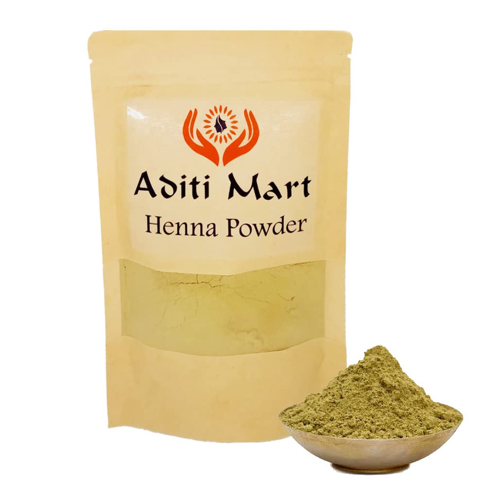 Aditi MartHerbal Henna/Mehendi Leaf Powder, Natural Hair Dye and Mehendi Design Without Chemicals (brown) 227 g.