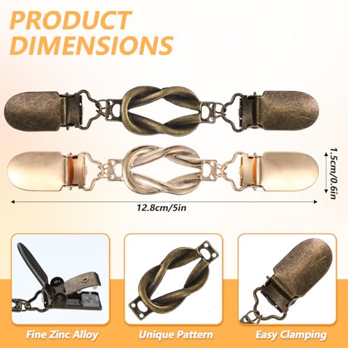 Image of 3Pcs Cinch Clip, Sweater Clips to Hold Sweater Together, Dress Clips, Cardigan Clips, Elastic Shawl Clips, Waist Tightener for Women Clothing, Perfect for Sweaters, Shirts, Shawls, Skirts
