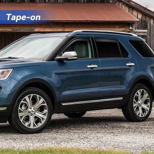 Image of Window Visors Rain Guards Shield for 2011-2019 Ford Explorer, Out-Channel Window Vent Wind Deflectors Visors Shades for 11 12 13 14 15 16 17 18 19 Explorer