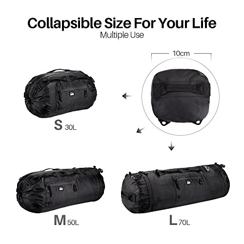 NEW LABS Ultralight Waterproof Portable Adjustable Travel Duffel Bag with Reflector for Outdoor Sports