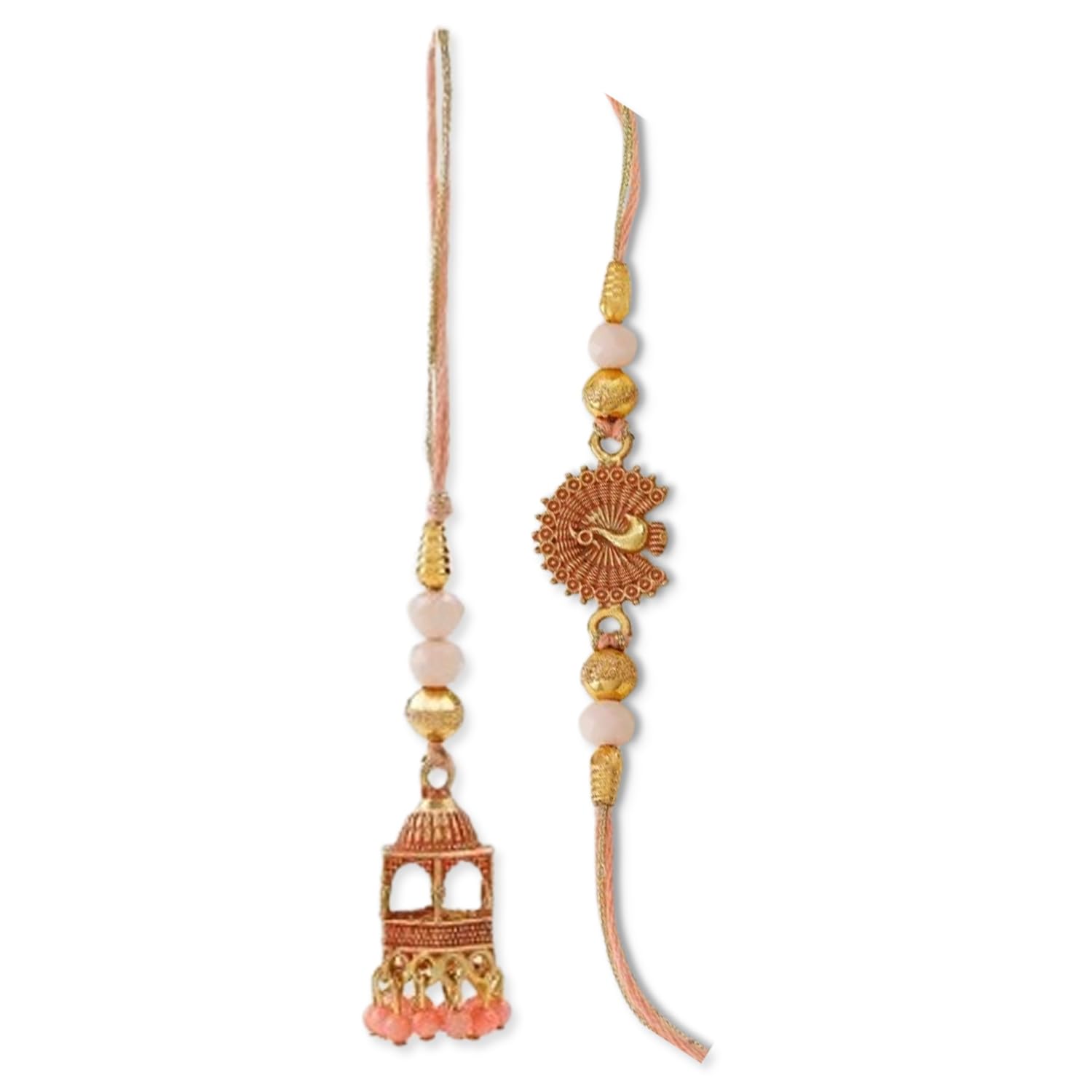 Kaameri Bazaar Raksha Bandhan Peacock Rakhi for brother and Temple Shape Lumba for bhabhi with Roli Chawal Pack - Set of 2 Rakhis - Rakhi for brother and Bhabhi (B0CZX4F52L) Amazon Price History, Amazon Price Tracker