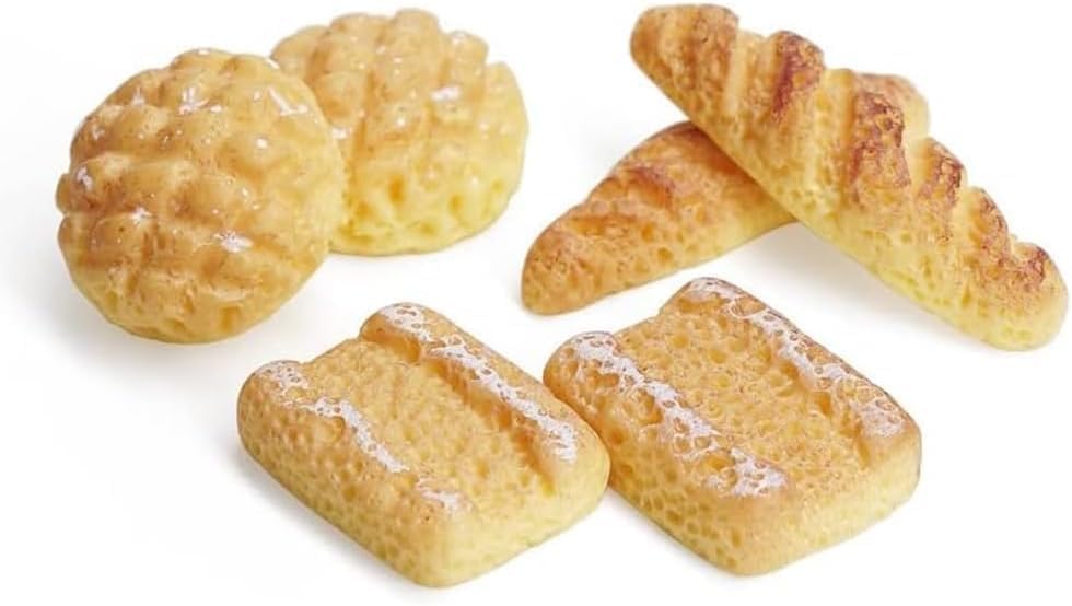 6Pcs Artificial Bread Set Realistic Food Display Props Miniature Bread Dollhouse Decoration Accessories DIY Micro Landscaping Decor Kitchen Home Decoration