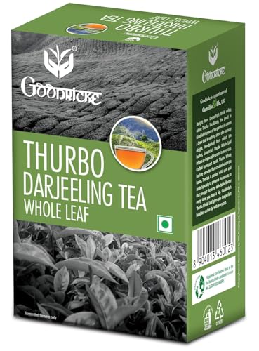 Image of GOODRICKE Thurbo Darjeeling Tea - 100gm (Pack of 1) | 100% Pure & Original Single Estate Whole Leaf Tea | Premium Black Long Loose Tea Leaves with Rich Taste