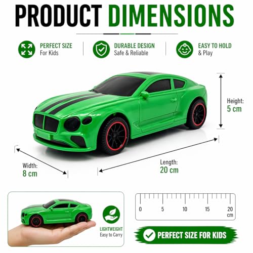 Image of The Flyers Bay Famous Millionaire Remote Control Car for Kids 4+ with Music, 3D Lights, Water Spray, Rechargeable Battery, 7 Function RC Toy Car with Type-C Charging (Green)