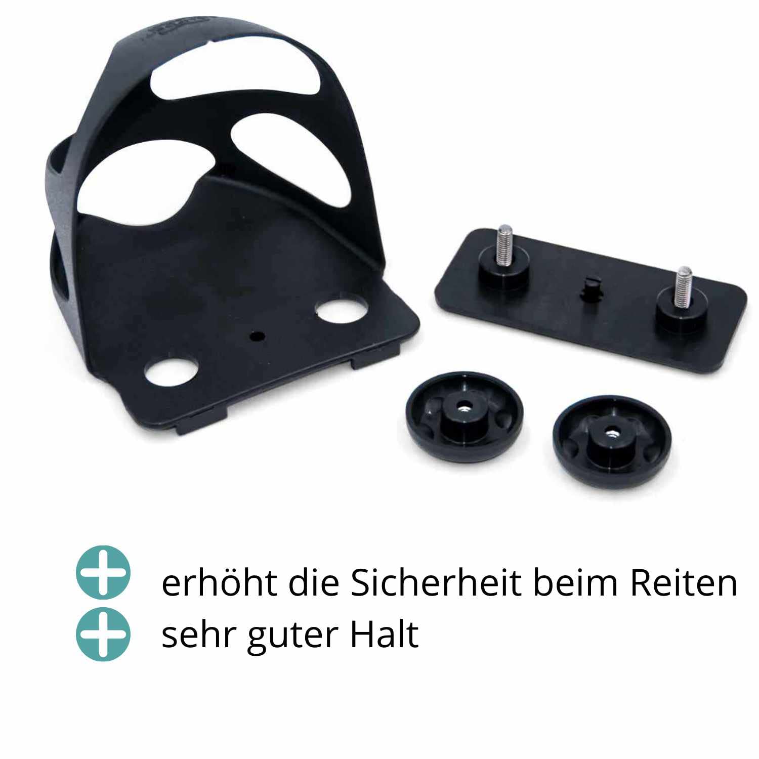 SteigbÃƒ¼geleinlage Durchrutschschutz with 1 Pair = 2 Pieces / Durchrutschschutz Stirrup for Adults Black SicherheitssteigbÃƒ¼geleinlage with CAP by Amesbichler | Juego de 2 almohadillas de seguridad para adultos con tapa
